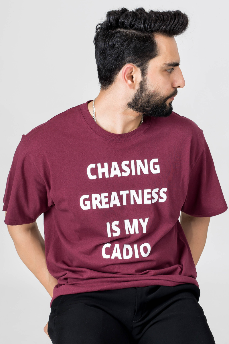 Chasing Greatness is My Cardio Tshirt Rootedingreatness.com