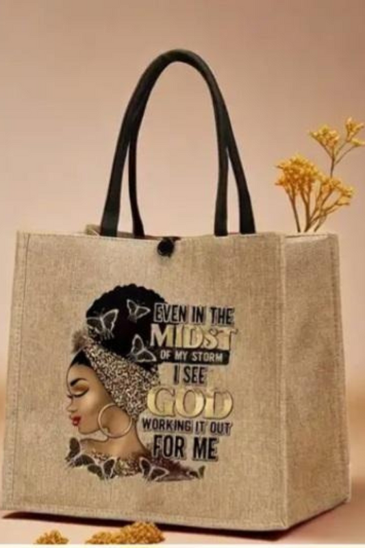 Hope Amidst the Storm Inspirational Tote ( Pre-Order Shipped 3 Week after) Rootedingreatness.com