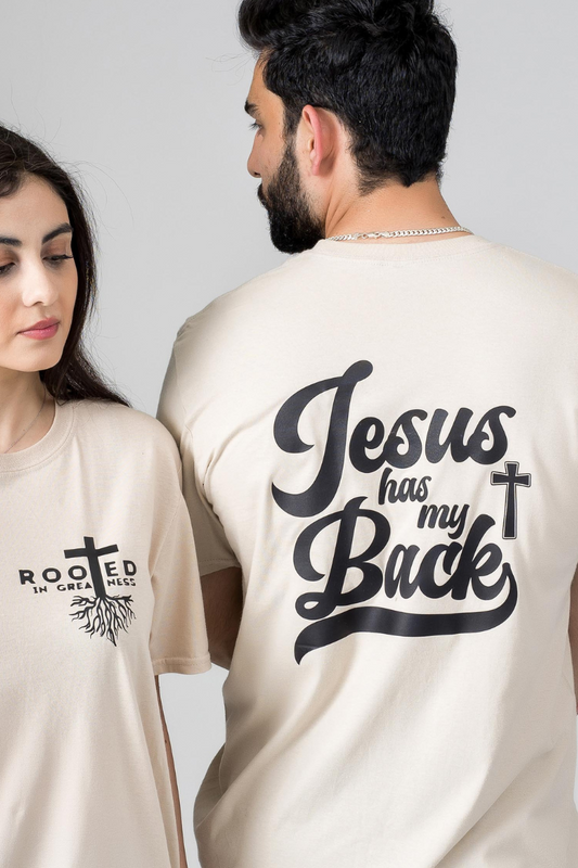 JESUS HAS MY BACK T-SHIRT Rootedingreatness.com